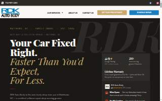 RDK Auto Body Collision Repair of Matthews website