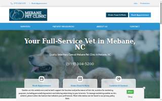 Mebane Pet Clinic website