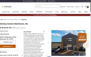 Ashley Outlet of Mint Hill website