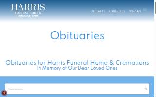 Harris Funeral Home website
