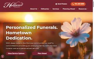 Holland Funeral Service & Crematory website