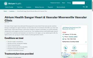 Atrium Health Sanger Heart & Vascular Mooresville Vascular Clinic website