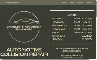 Crowley's Auto Body website