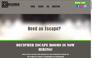 Decipher Escape Rooms website