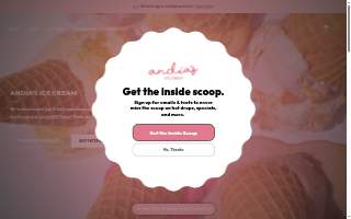 Andia's Ice Cream of Cary website