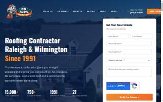 On Tops Roofing of Morrisville website