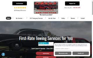 Chuck's Towing website