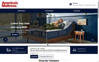 America's Mattress of New Bern website