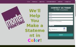 Monte Printing website