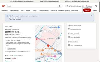 Walgreens of New Bern website
