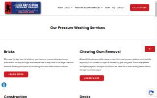 High Definition Pressure Washing website