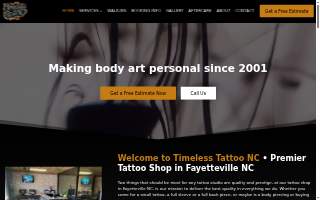 Timeless Tattoo NC of Pinehurst website