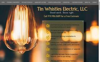 Tin Whistles Electric, LLC of Pinehurst website