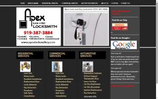 Apex Lock and Key Locksmith website