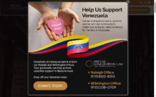 Arenas Immigration Law website