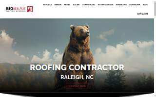 Big Bear Roofing of Raleigh website