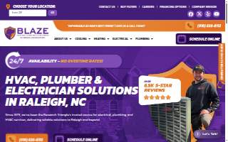 Blaze Heating Cooling Electrical Plumbing website