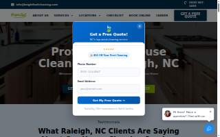 Bright Leaf Cleaning Raleigh website