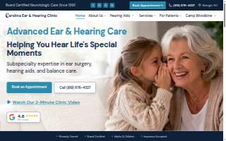 Carolina Ear & Hearing Clinic, PC website