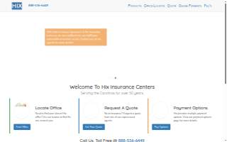 Hix Insurance Center website