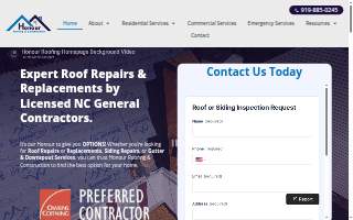 Honour Roofing & Construction website