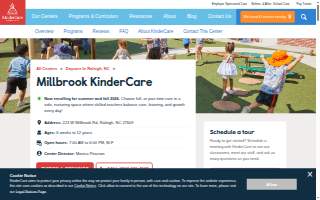 Millbrook KinderCare website