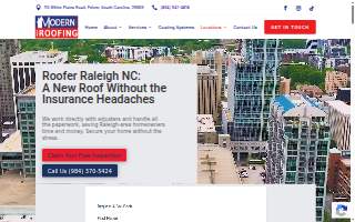 Modern Roofing of Raleigh website