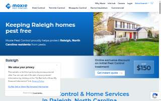 Moxie Pest Control of Raleigh website