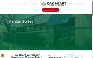 Oak Heart Veterinary Hospital at Person Street website