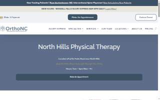 OrthoNC: North Hills Physical Therapy Office website