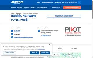 Pivot PT - Raleigh (Wake Forest Road), an Athletico company website