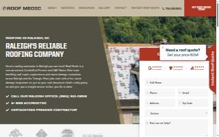 Roof Medic of Raleigh website
