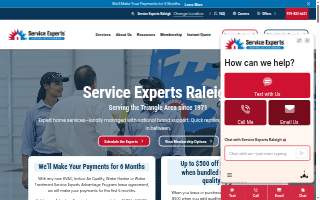 Service Experts Raleigh website