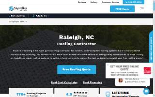 Skywalker Roofing Company website