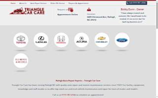 Triangle Car Care website