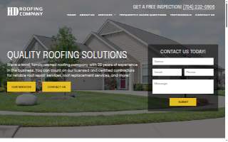 HD Roofing Company website