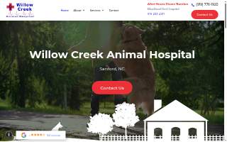 Willow Creek Animal Hospital website