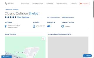 Classic Collision of Shelby website