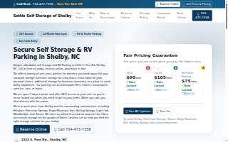 Settle Storage Center website