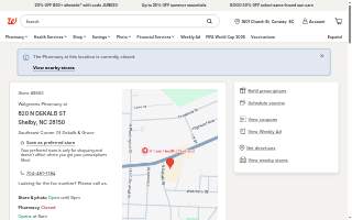 Walgreens Pharmacy of Shelby website