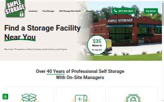 Ample Storage Center of Smithfield website