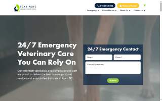 Peak Paws Advanced Veterinary Hospital website