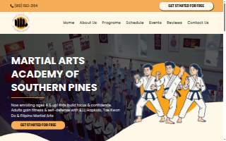 Martial Arts Academy of Southern Pines Inc website