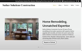 Suther Solutions Construction of Southern Pines website