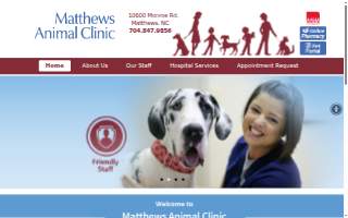 Matthews Animal Clinic website