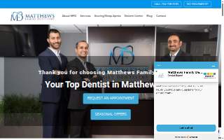 Matthews Family Dentistry of Stallings website