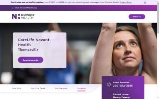 CoreLife Novant Health of Thomasville website