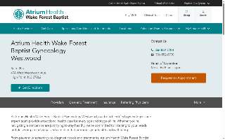 Atrium Health Wake Forest Baptist Gynecology Westwood website