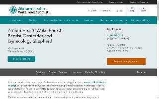 Atrium Health Wake Forest Baptist Obstetrics and Gynecology Shepherd website