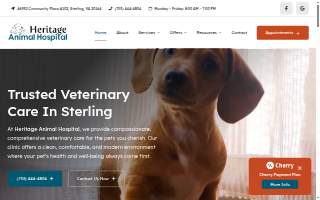 Heritage Animal Hospital website